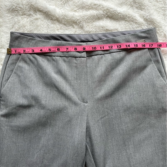 Badgley Mischka Slim Straight Leg Grey Cropped Trouser Pant sz 12 - Picture 5 of 8